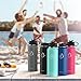 BUZIO Double Wall Stainless Steel Sports Water Bottle, BPA-Free Flex Cap and Straw Lid, 40 Ounces, Black