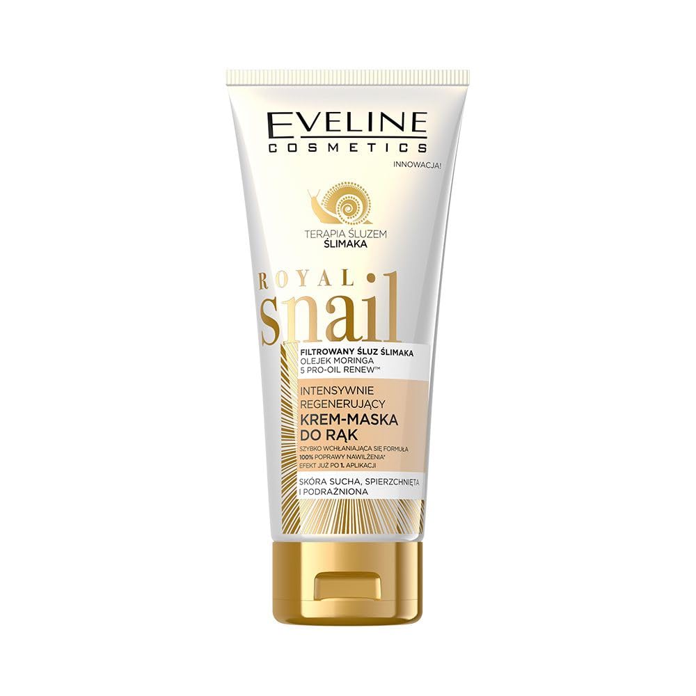 Eveline Cosmetics Royal Snail ROYAL SNAIL Intense Regenerating Hand Cream-Mask with Snail Slime, Collagen & Moringa Oil - 100ml