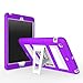 MoKo Case Fit iPad Mini 3/2/1, Silicone + White Hard Polycarbonate Protector with Foldable Stand Cover Case Compatible with Mini 3, Mini 2 and Mini (2012 1st gen), Purple (Will not fit iPad Mini 4)