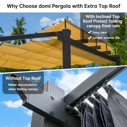Domi Outdoor Living 9x13 Retractable Pergola Review: Wall-Mounted Aluminum Patio Cover with Beige Canopy image 20
