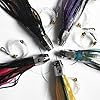 Krazywolf-9-Heavy-Hex-Big-Game-Fishing-Skirted-Jet-Head-Trolling-Lures-Rigged-Hooks5PcsBag8-OuncePc