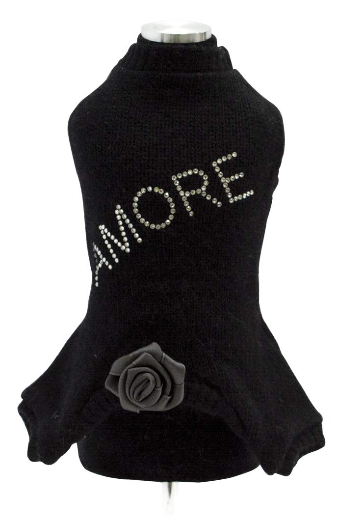 Trilly Tutti Brilli Alexie 4-Leg Suit In Wool with Swarovski Thermal Appliqué and Satin Pin, X-Small, Black