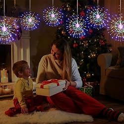 BINBINLED 4 Pack 800LED Hanging Firework