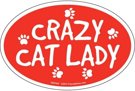 Prismatix Decal Cat and Dog Magnets, Crazy Cat Lady