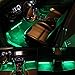 AMBOTHER 4X 12-Color 36-LED Car LED Interior Atmosphere Decorative Strip Lights, Glow Neon Floor Decoration Underdash Lighting Lamp Kits, with IR Wireless Remote Control & Car Charger DC 12V