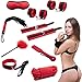 BDSM 10 PC Kit for Sex | Bondageromance Bondage Restraint Adult Sex Toy | Blindfold Mask + Leather Wrist Handcuffs Set Adjustable Straps | Fetish Things for Women Men + Couples | Restraining Harness