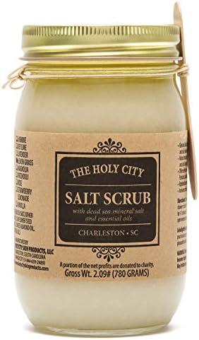 Exfoliating Body Scrub - Pure Dead Sea Salt Scrub for Hands and Body, 16 fl oz Hydrating Moisturizing Skin Care for Body Acne, Eczema, Wrinkles (Fresh Pink)