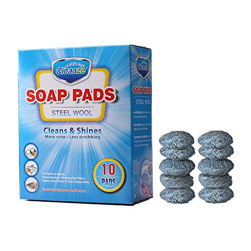 10 Count Steel Wool Soap PadsSoap Pads Easy Cleaning to Tough Kitchen