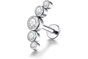 KASESTYLE G23 Titanium Labret Studs 16G Lip Studs Cluster Earrings Piercing Internally Threaded Medusa Ring Cartilage Monroe Piercing Jewelry