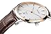 BUREI Men's Watches Ultra-Thin Dial with Rose Gold Hand and Brown Leather Strap