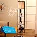 Brightech - Maxwell Shelf Floor Lamp - Modern Mood Lighting for Your Living Room and Bedroom - Shade Diffused Light Source with Open-Box Shelves - Havanah Brown