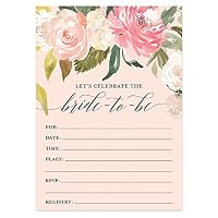 Digibuddha Bridal Shower Invitations with Envelopes (Pack of 50) Beautiful Fill-in Floral Wedding Shower Party Invites Excellent Value Invitations VI0039