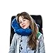 J & U Travel Pillow- For Airplane, Bus, Train & Car- Neck Support Cervical Pillow For Traveling, Sleeping & Office - Best Solution For Relief From Neck Pain Soft & Comfy-Blue