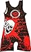 Wrestling Singlet by KO Sports Gear: Red SKULL DESIGN - Closeout Priced!