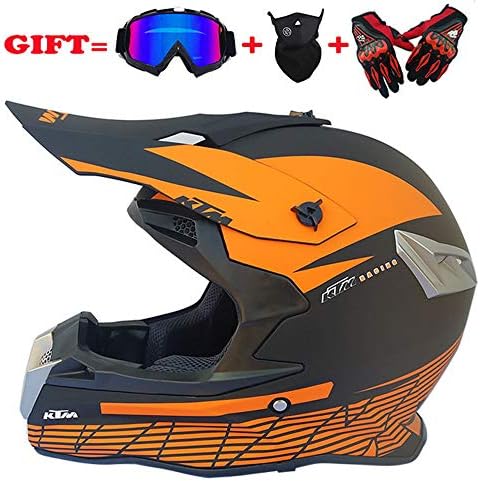 Lavacraft Motocross/ATV/Dirt Bike 3-pc Gear Combo Set - Helmet, Gloves & Goggles - DOT Certified (4 SIZE, Multicolor)