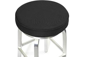 Shinnwa Bar Stool Cushions, Memory Foam Round Bar Stool Covers with Non-Slip Backing and Elastic Band, 14", Black