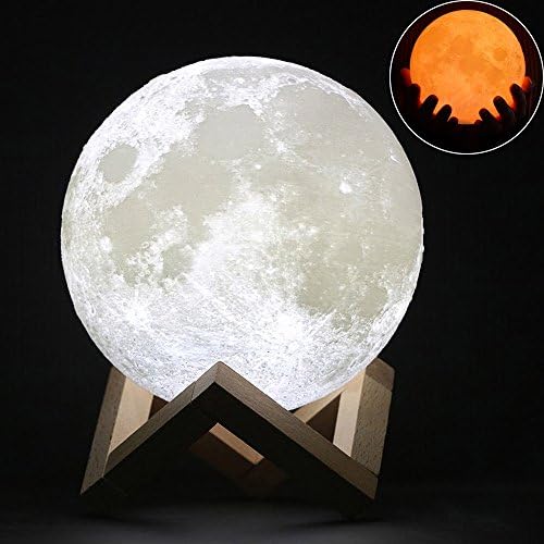 Wpky Moon Lamp Decorative Lights - 6 Inch 3D Printed LED Baby Night Light, Dimmable Color Changing, Touch Sensor Battery Operated LED Table Lamps Bedside Lamp for Bedrooms