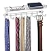 mDesign Closet Wall Mount Men's Accessory Storage Organizer Rack - Holds Belts, Neck Ties, Watches, Change, Sunglasses, Wallets - 8 Hooks and Basket - Chrome