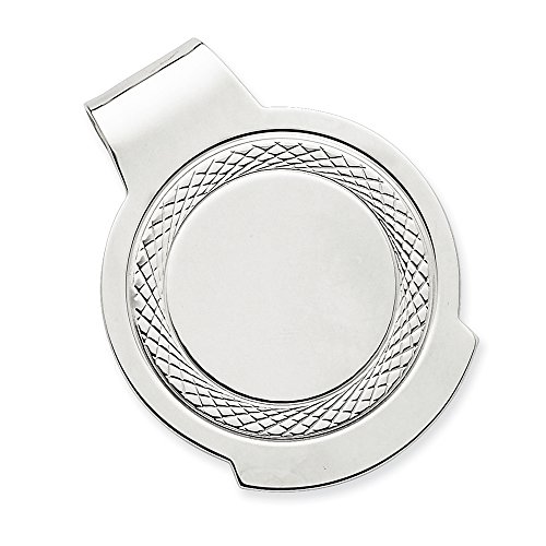 Engravable Wide Round Sterling Silver Money Clip