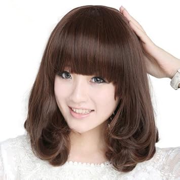 Amazon Com Women Girls Female Type Semi Long Hair Fluffy Wig Big