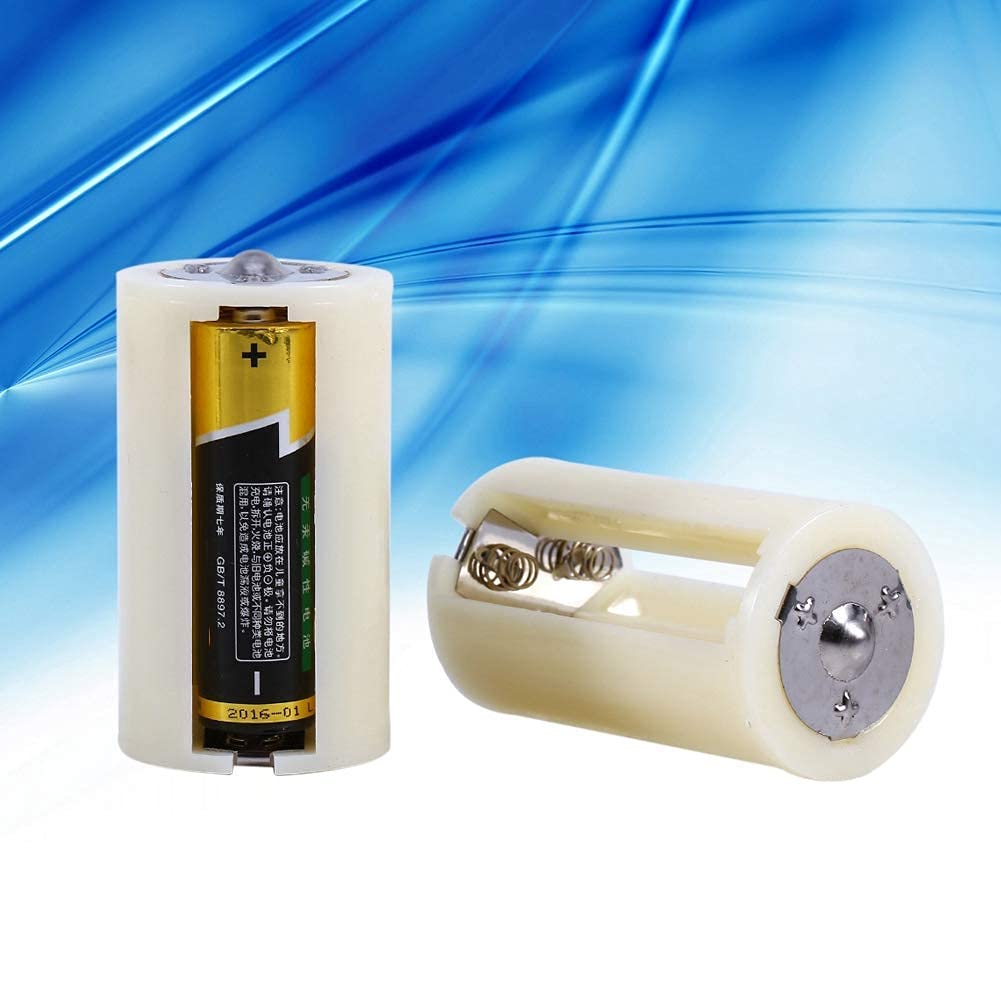 143 Battery Adapter Box, 4 PCS Universal 3 AA to D Size Parallel Battery Convertor Adapter Holder Cases Box White Eco-friendly ABS Material