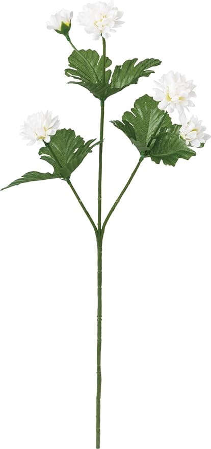 Amazon ポピー Popy 造花 スプレーマム ホワイト 全長50cm 花径2 5 4 5mm Ff 2943w 造花 オンライン通販