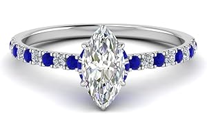 JewelryGift Choose Your Gemstone Marquise Shape 925 Sterling Silver Halo Engagement Rings Hidden Halo Petite Diamond CZ Ring Lightweight Office Wear Gift Jewelry for Women : US Size Size 4 TO 12