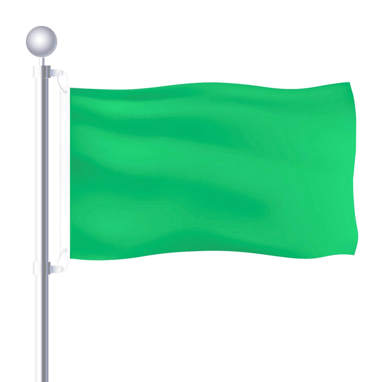 5ft x 3ft Green Flags and Banners Pennant Double Stitched Vivid Color Plain green Flags Polyester Decoration for Garden Room Game Parade Sport Events Festival Party 90 X 150cm with Brass Grommets