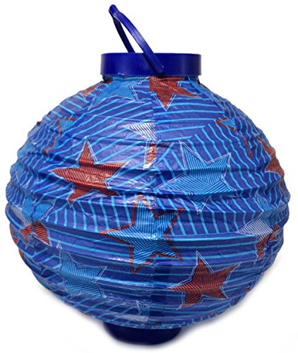 Patriotic LED Decorated Paper Lantern - 10