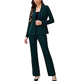 Women's 2 Piece Suits Business Casual Outfits Long Sleeve Solid Blazer with Pants Professional Office Work Sets