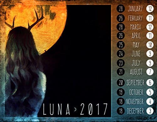 Luna 2017 - Moon Calendar, Complete Moon Phases Art Card