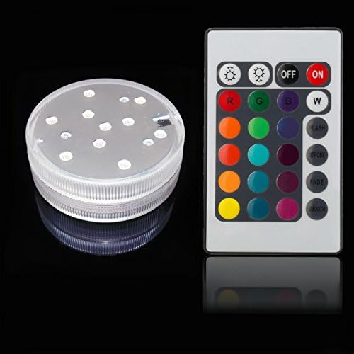 10 LED Vase Base Lights for Aquarium,Party Submersible Waterproof LED Tealights LED Party Lights for Wedding Hookah Shisha Bong Paper Lamp Decoration with Remote (1)