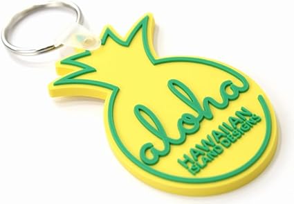 Amazon ハワイ お土産 Hid ハワイアン パイナップル Aloha キーホルダー ラバー素材 ハワイアン雑貨 イエロー Hawaiian Island Designs ホーム キッチン 通販