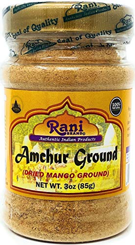 Rani Amchur (Mango) Ground Powder Spice 3oz (85g) ~ All Natural, Indian Origin | No Color | Gluten Free Ingredients | Vegan | NON-GMO | No Salt or fillers