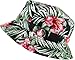 KBM-006 BLK-RED Flag Patriotic Stars and Stripes Floral Galaxy Leaf Aztec Tropical Print Bucket Hat Summer Boonie Cap