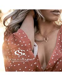 GEORGE · SMITH Collar de oro rosa con corazón para mujer, 100 idiomas, el mejor regalo para ella