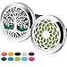 Maromalife Car Diffuser Vent Clip Aromatherapy Car Diffuser Clips Essential Oil Stainless Steel Locket Sunflower and Tree (2 Pack Set)
