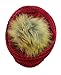 ScarvesMe Soft Stretch Cable Knit Ribbed Faux Fur Pom Pom Beanie Hat