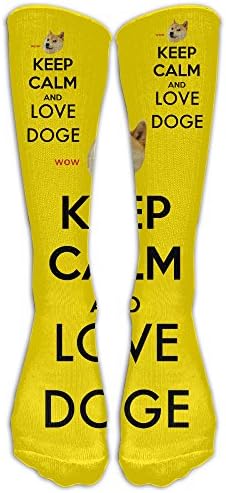 Keep Calm And Love Doge Novelty Unisex Stockings Men's&amp;women's Calf Athletic Socks One Size