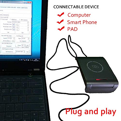 UHF USB Desktop Reader Writer with 860-960MHz Frequency Complie with EPC C1G2 ISO 18000-6C Support Keyboard Emulation Output + 10pcs UHF Tags(Alien 9662 H3) - Thumbnail 4