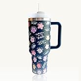 Elly and Grace Christian Steel Tumblers, Christian Bible Cups for Women, Spill Safe Straw Included (40oz, Women of the Bible)