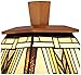 Robert Louis Tiffany Walnut Mission Collection Tiffany Style Swing Arm Wall Lamp Wood Finish Plug-in Light Fixture Dimmable Stained Glass for Bedroom Bedside House Reading Living Room Home Hallway