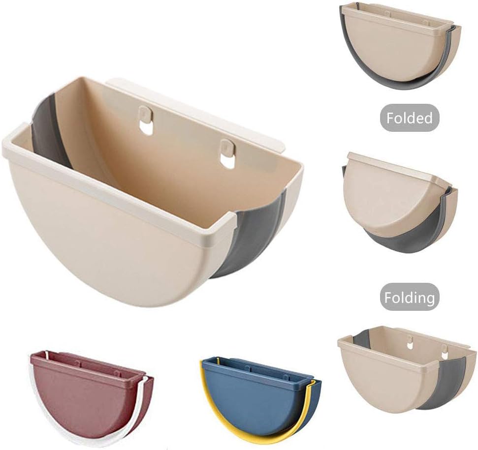Hanging Trash Can,Folding Waste Bin for Kitchen Cabinet Door,Wall Mounted Small Compact Garbage Can Portable Trash Can for Home & Outdoor