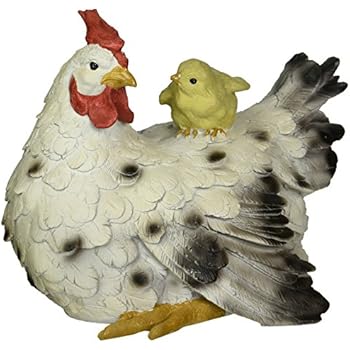 Design Toscano Barnyard Mother Hen and Baby Chick Statue