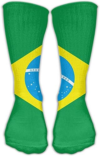 WANING MOON Unisex Brazil Flag Long Socks Sports Baseball Soccer Socking Breathable Quick-Drying Socks