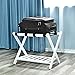 WELLAND Wood Collapsible Foldable Luggage Rack Holder with Shelf Suitcase Luggage Stands for Guest Room, White