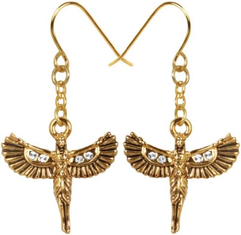 Egyptian Opened Wings Isis Accent Dangle Dangling Earrings Set Ancient Egypt Accent Jewelry