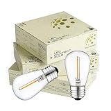 keymit S14 LED Replacement Bulb - Dimmable 1W 2200K 80LM Truly Warm Glow E26 Medium Base Clear Glass Bulbs - Edison Vintage Ambience 18Pack