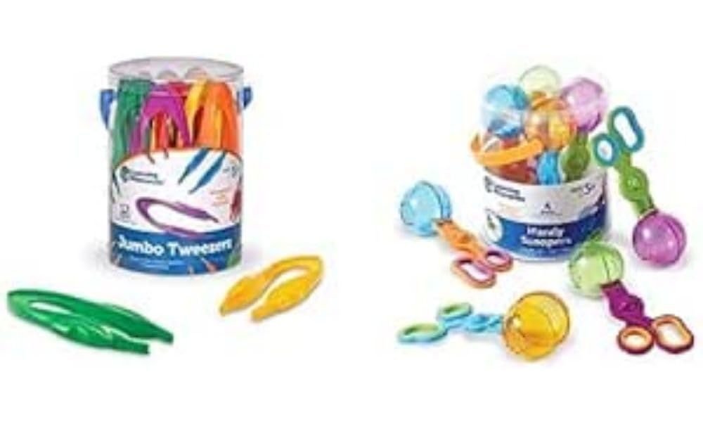 Learning Resources Jumbo Tweezers & Handy Scoopers, 4.8 x 4.8 x 6.1 inches