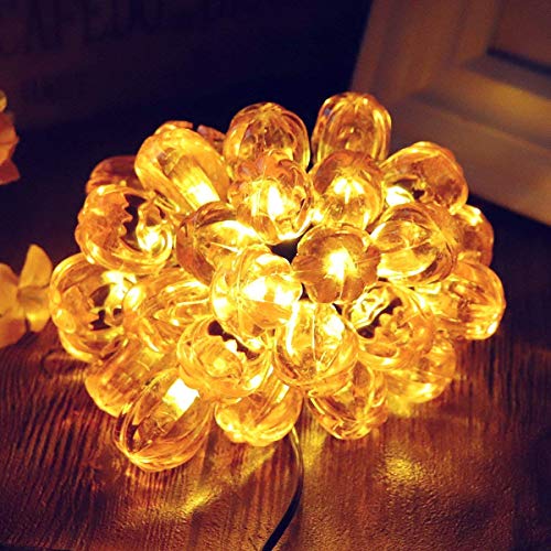 Solar String Lights Yostyle Newest Halloween Themed Waterproof Lights 3D Jack-O-Lantern Pumpkins for Home Patio Garden Yard Decoration Outdoor&Indoor(20FT 30LEDS Warm White)